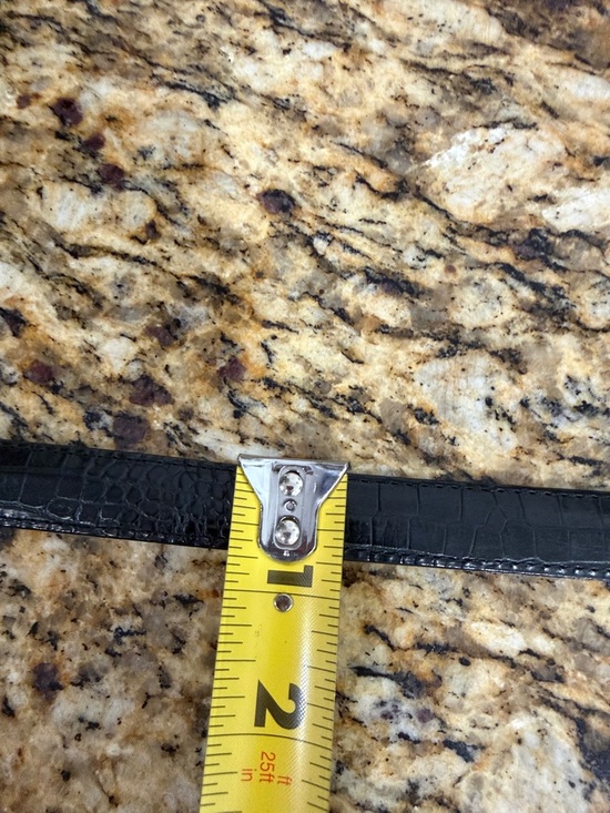 Brighton Black Croc Embossed Leather Belt Silver Buckle Slim Size M/L Chic main image 6